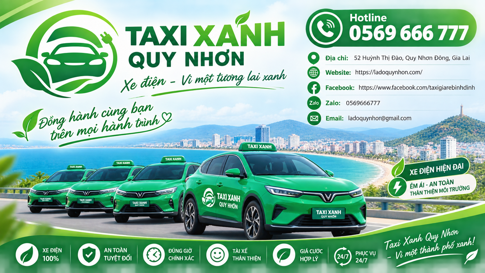 Nhận diện Taxi Xanh Quy Nhơn